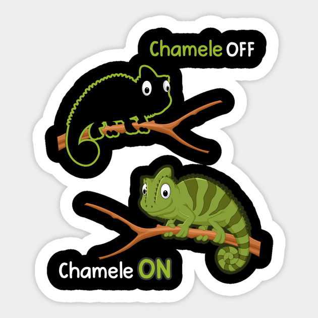 Chameleon Shirt For Men Women Chameleoff Chameleon Lizard Joke Funny Reptiles Lovers Gift For Women Men Sticker by Norine Linan 